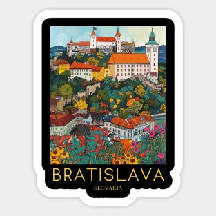 A Pop Art Travel Print of Bratislava - Slovakia Sticker